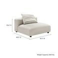 thumbnail image 3 of Solace Modular Upholstered Fabric Armless Chair in Salt, 3 of 9