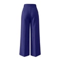 thumbnail image 6 of VEKDONE Womens Dress Pants Trendy Solid Color Business Work Straight Trousers Casual Stretchy High Waisted Wide Leg Pants with Pockets for Office Wear Blue XL, 6 of 6