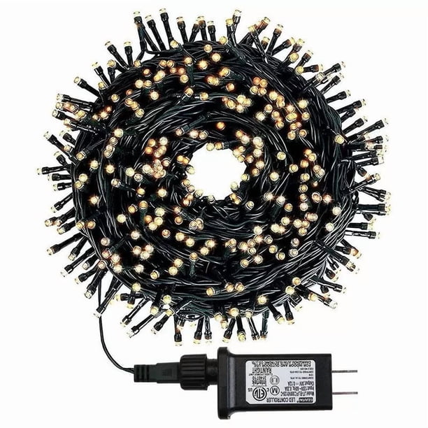 Luces de Navidad Inteligentes con Control por Voz 2025, 300 LED 75.8FT, Cable Verde, 12 Modos, Temporizador, Impermeables para Interior/Exterior (Blanco Cálido)