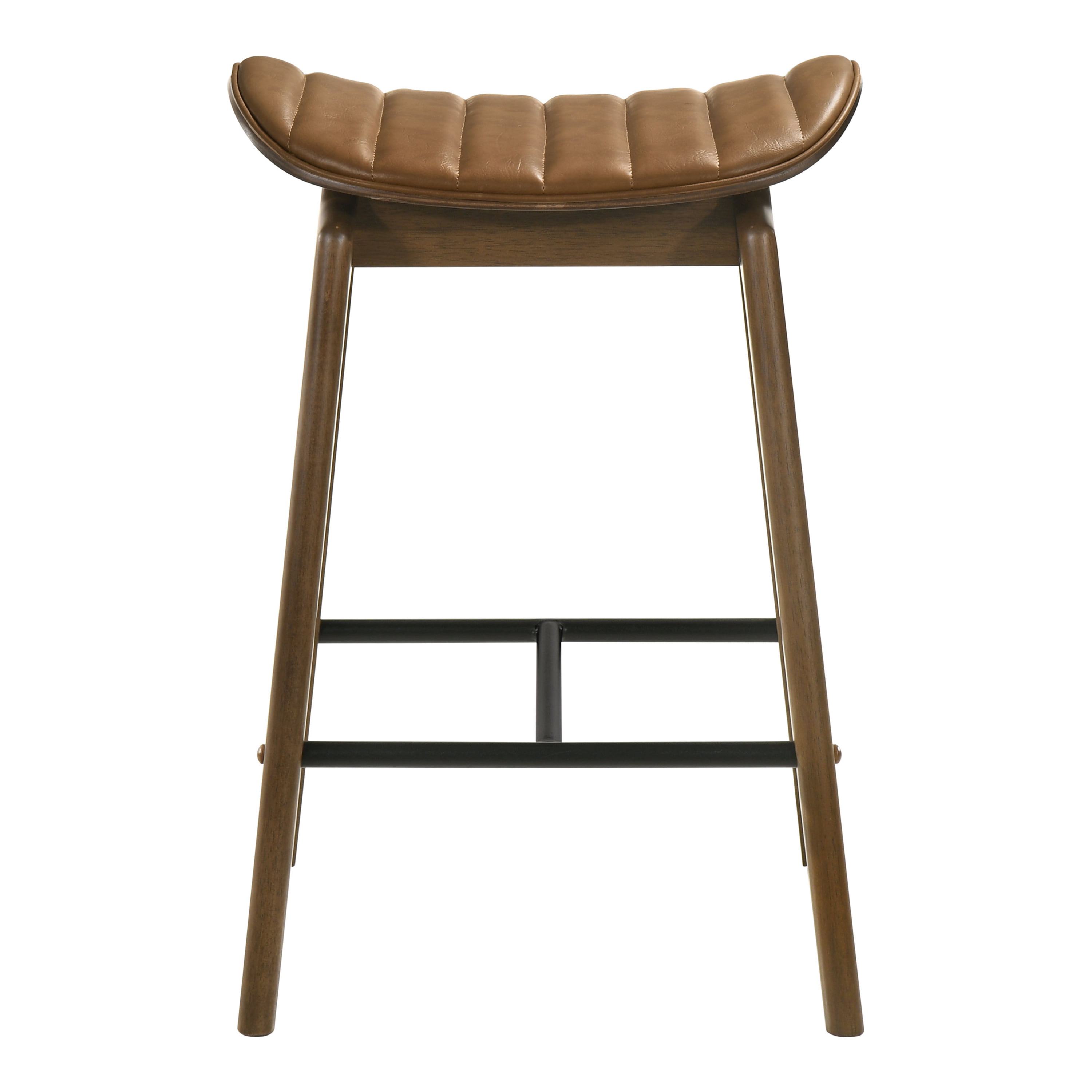 Furniture of America Rusmus Modern Wood Counter Height Dining Chairs, Walnut (Set of 2)