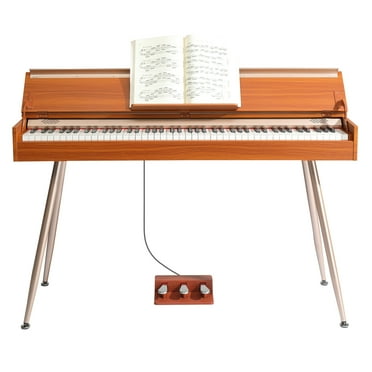 Ktaxon 88 Key Weighted Digital Piano for Beginners with Three Pedels, Wooden Desk Electric Piano Transforms Between Desk and Vanity