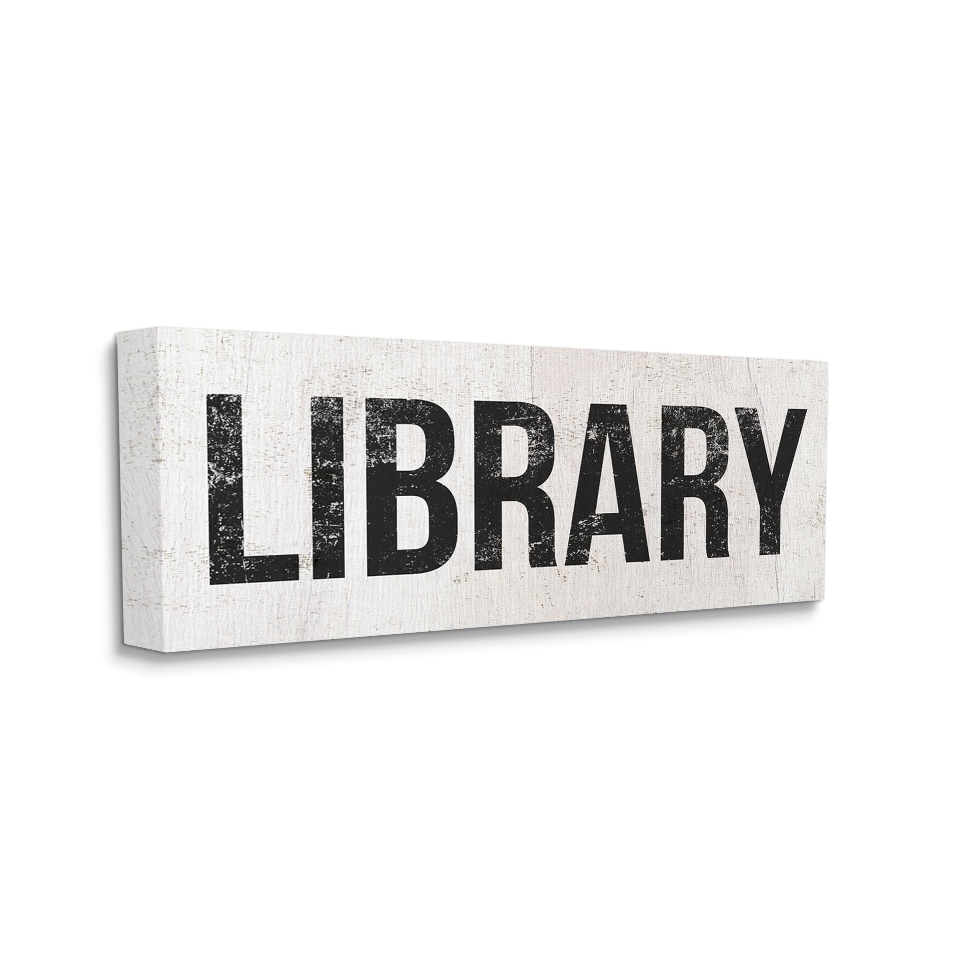 Stupell Industries Library Rustic Weathered Phrase Typography Painting Gallery Wrapped Canvas Print Wall Art