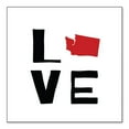 thumbnail image 1 of DistinctInk Custom Bumper Sticker - 3" x 3" Decorative Decal - White Background - Washington - Love Black & Red, 1 of 2