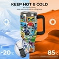 thumbnail image 5 of Geometry Dash Car Cup Tumbler with Handle & Straw 40Oz Cupholder Water Bottle Insulated Stainless Steel Cup, 5 of 8