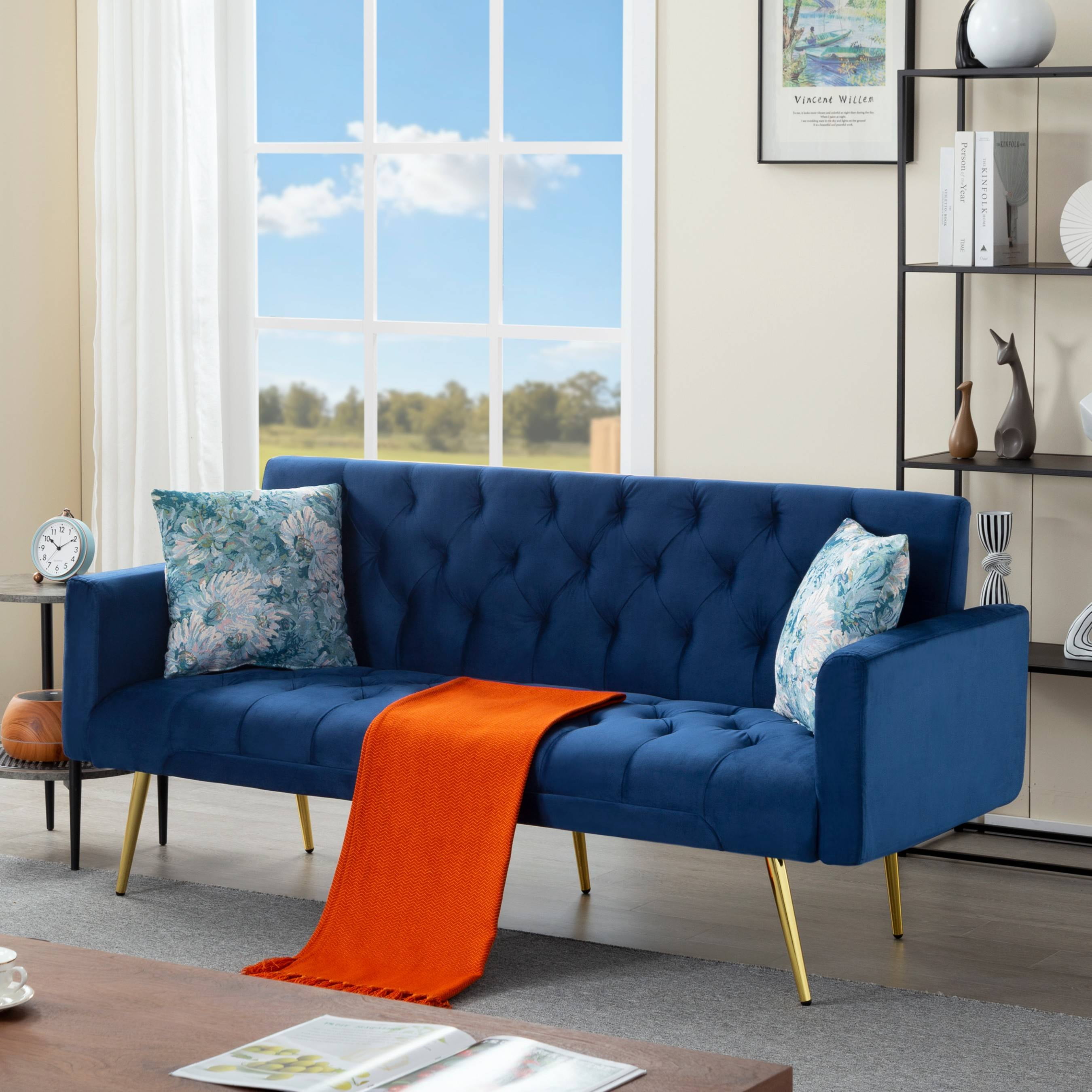 BSHTI 68 inch Modern Futon Sofa Bed, Modern Converted Sofa Bed Couch ,Functioning Futon Sleeper Sofa for Livingroom