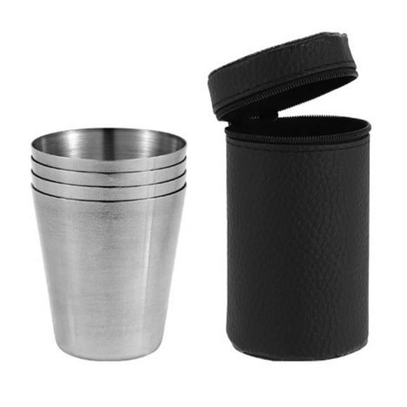 Vasos Portátiles De Acero Inoxidable, 4 Piezas, Apilables, Fáciles De Limpiar, Inofensivos, Taza De Metal Para Exteriores, A Prueba De Herrumbre Para Senderismo Para Café