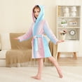 thumbnail image 4 of FORMRS Kids Bathrobe Unisex Hooded Robe Toddler Pajamas Sleepwear, Size 7-9T, Light Pink Gradient, 4 of 7