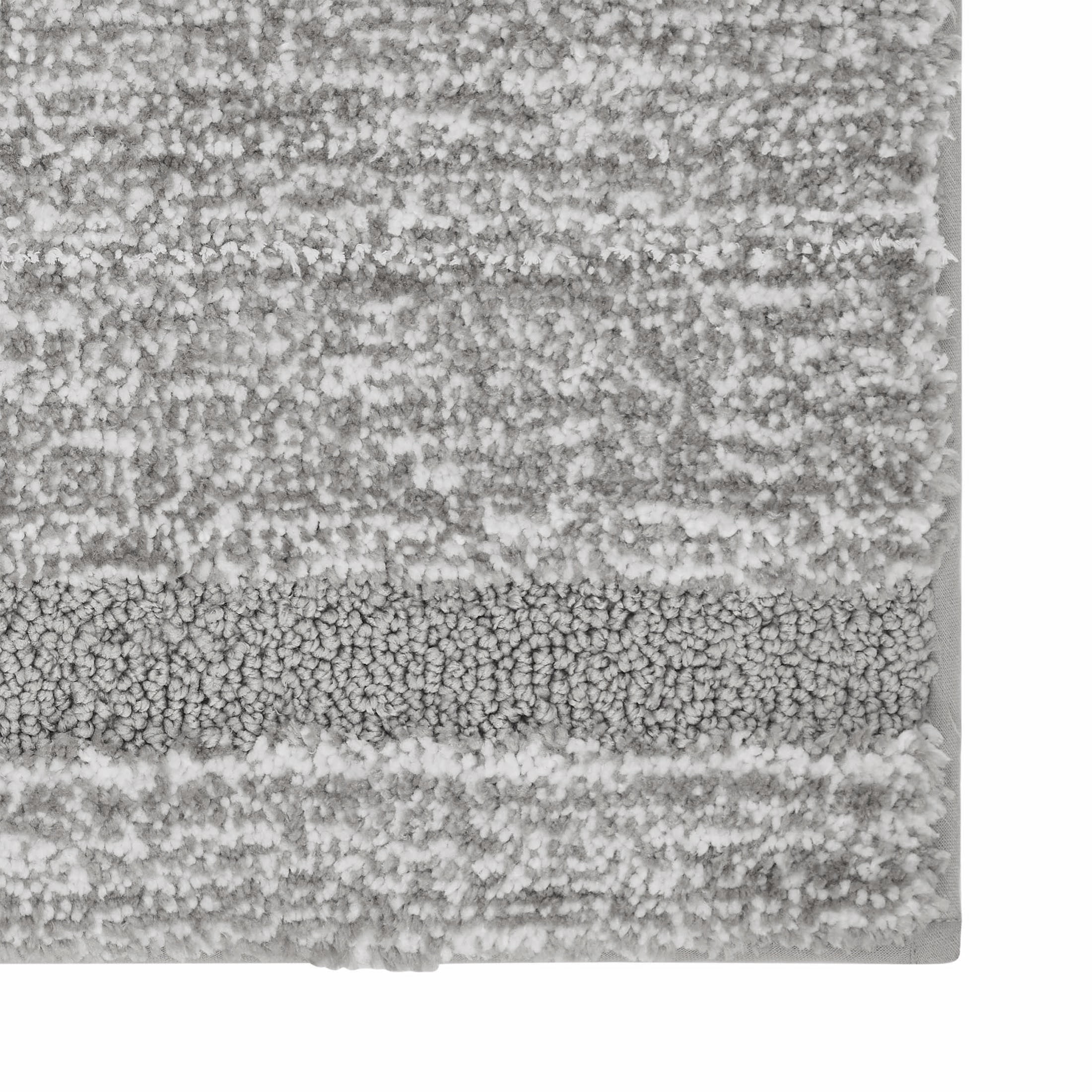 VCNY Home Heathered Hotel Gray Microfiber Bath Rug Runner, 20" x 60"