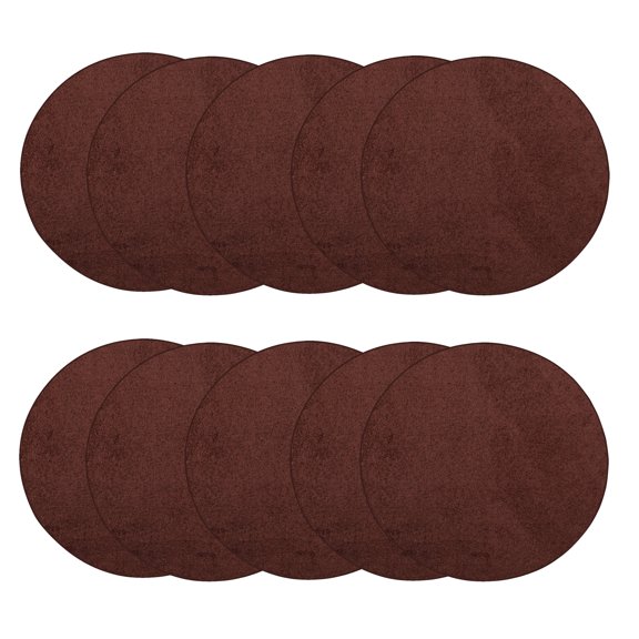 Furnish My Place Modern Plush Solid Chocolate Color Rug - Pets and Kids Friendly Rug, Indoor/Outdoor Mat, Area Rugs Great for Kids, Pets, Living Room, Made in USA, 18" Round - Set of 10
