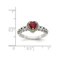 thumbnail image 3 of 5mm Garnet Ring in Sterling Silver with 14K Gold Accents, 3 of 5