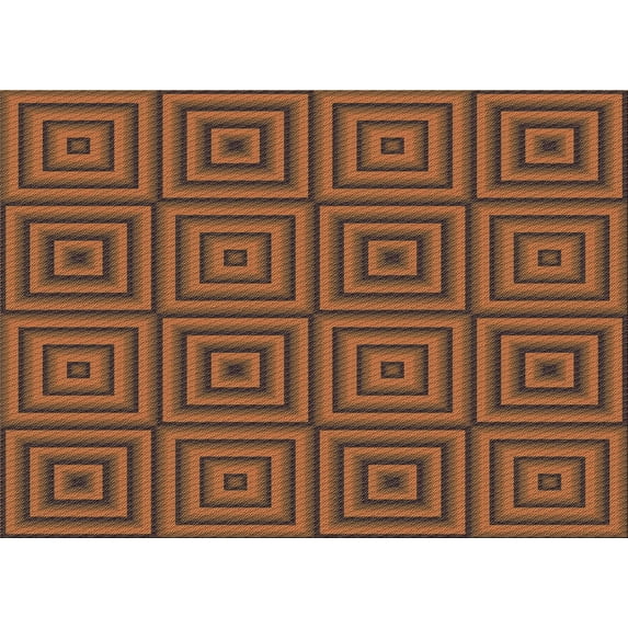 Ahgly Company Indoor Rectangle Patterned Blood Red Brown Area Rugs, 2' x 5'