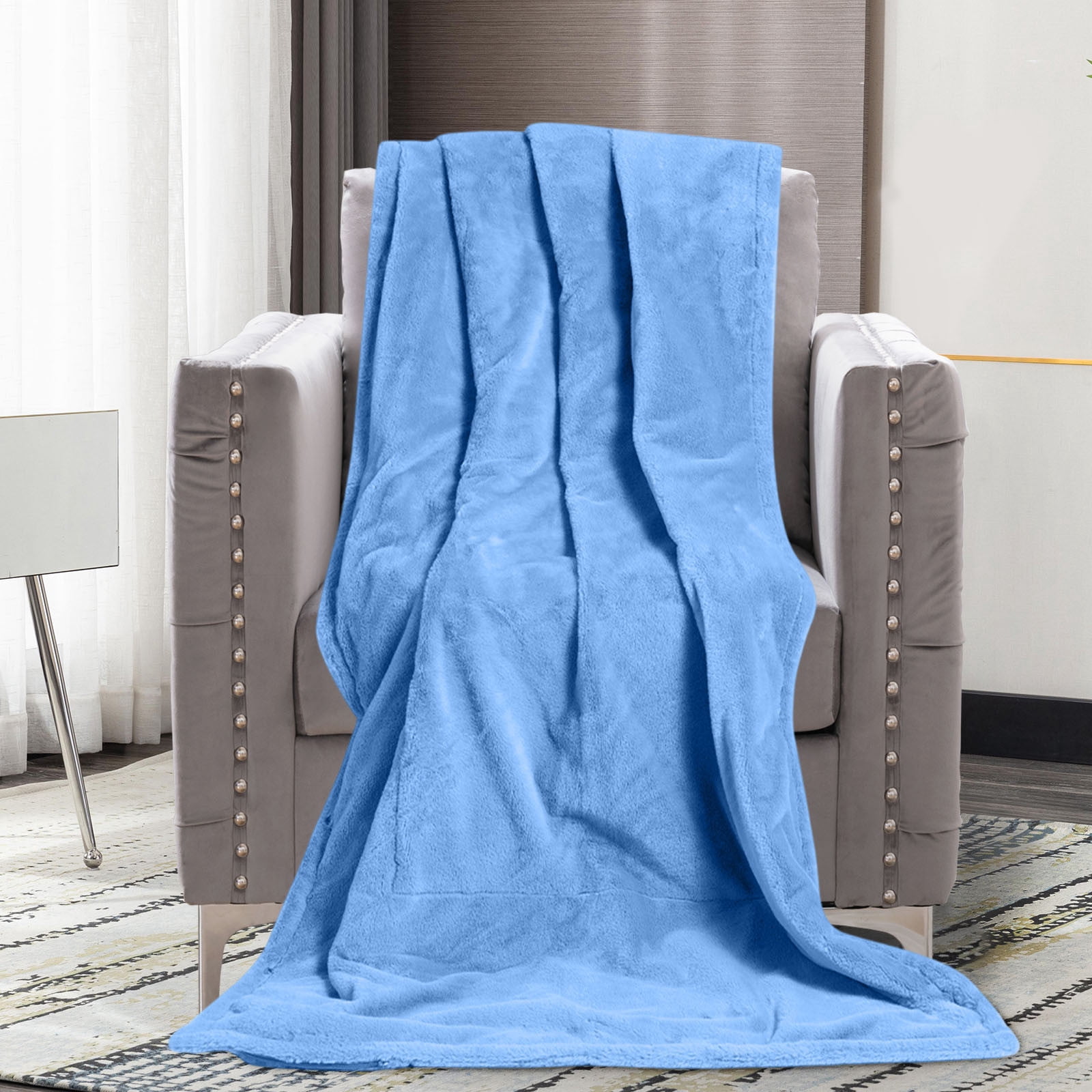 DAMAI Functional USB Heated Blanket Shawl with 3 Heat Settings & Overheat Protection, Portable Microfiber Heating Blanket for Travel, Camping, Bed - Winter Gifts for Women, Grey