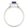 thumbnail image 4 of Clara Pucci 14K White Gold 1.72 Simulated Blue Sapphire Engraveable Engagement Ring + Wedding Band Set, 4 of 7