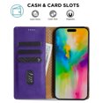 thumbnail image 2 of for iPhone 16 Pro Max Wallet case with RFID Blocking Credit Card Holder,Flip Book Kickstand  PU Leather Magnetic Closure Protective Cover Women Men for iPhone 16 Pro Max Phone Case,Purple, 2 of 10