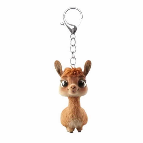 Lovely Adorable Alpacas Keychain Portable Acrylic Designs Decoration for Animal Lovers and Accessory Enthusiasts