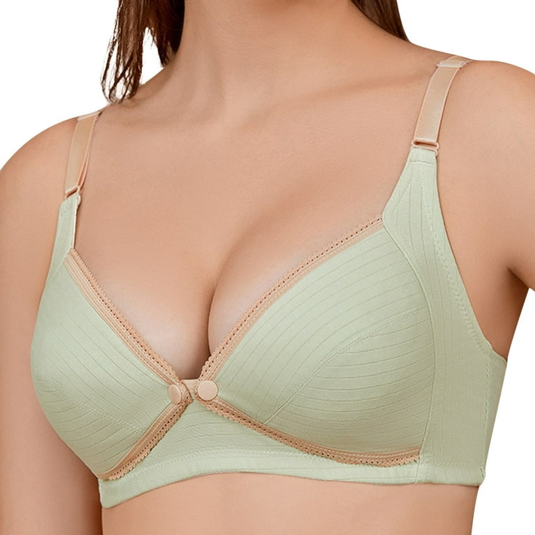 Vedolay Bra Women's No Side Effects Underarm-Smoothing Comfort Wireless  Lightly Lined T-Shirt Bra,Green 80 