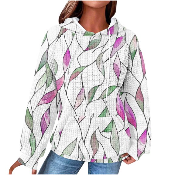 Riecok Fall Sweatshirts for Women Raglan Sleeve Hooded Drawstring Pullover Drawstring Pullover Tops with Pocket Cozy Casual Clothes