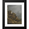thumbnail image 2 of Francesco Guardi 19x24 Black Modern Framed Museum Art Print Titled - A Capriccio Coastal Landscape with Figures on the Shore Beneath an Arcade, 2 of 5