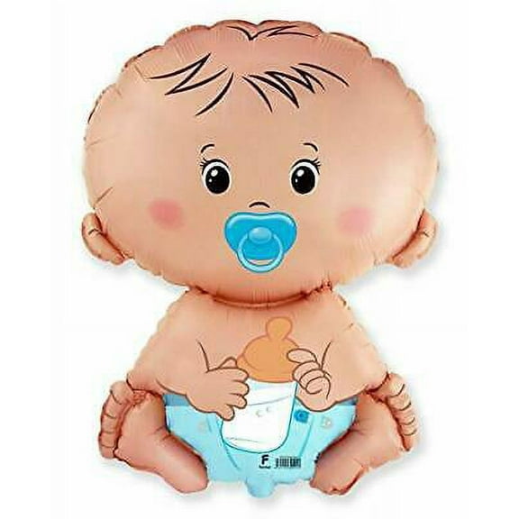 Baby BOY Shape Gender Reveal Diaper Pacifier Welcome 24" Shower Mylar Balloon
