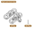 thumbnail image 3 of Uxcell 6 Pack Vintage Lock Clasp, 23 x 26mm Mini Swing Arm Right Clasp Latch, Silver, 3 of 5