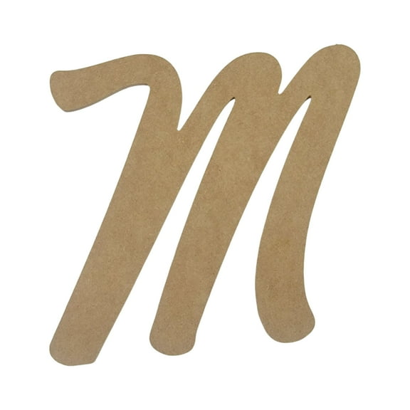 6" Wooden Letter M Unfinished, Marvelous Font, Craft Cutout 1/4" Thick