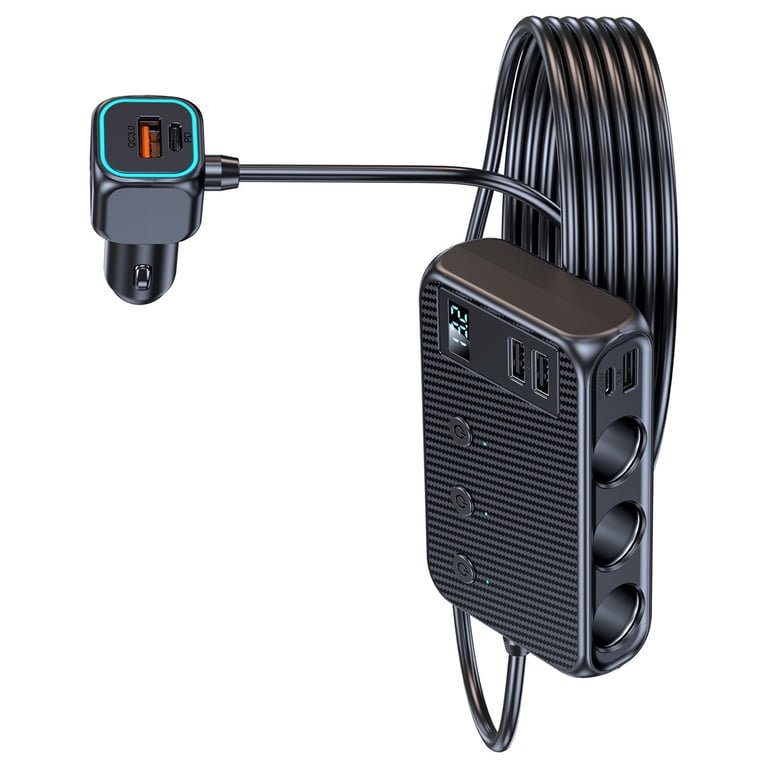 Multi-Port Car Cigarette Lighter USB Adapter with QC 3.0 & PD Ports Fast  Charge for 12V/24V Vehicles for GPS, Dash Cam