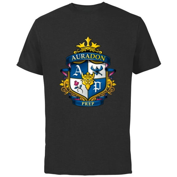 Disney Descendants Auradon Prep Crest - Short Sleeve Cotton T-Shirt for Adults -Customized-Black