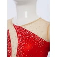 thumbnail image 4 of iiniim Kids Girls Rhythmic Ballet Unitard Figure Ice Skating Jumpsuit Dance Leotard Short Sleeve Bodysuit Red 8, 4 of 7