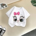 thumbnail image 4 of Curuila Kid Girls Tops Cartoon Print Crew Neck Short Sleeve Tee Summer Casual Loose T Shirt White Size 10-12 Years, 4 of 4