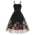thumbnail image 4 of PuLe Summer Women's Summer Camisole Gauze Rose Embroidery Retro Style Cocktail Dress, 4 of 6