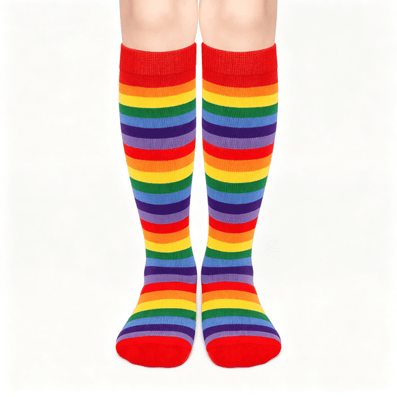 TELOLY Kids Soccer Socks Toddler Soccer Socks Girls Boys Soccer Socks Kids Tube Socks with Stripes Toddler Knee High Socks,Striped Crazy Socks for Kids