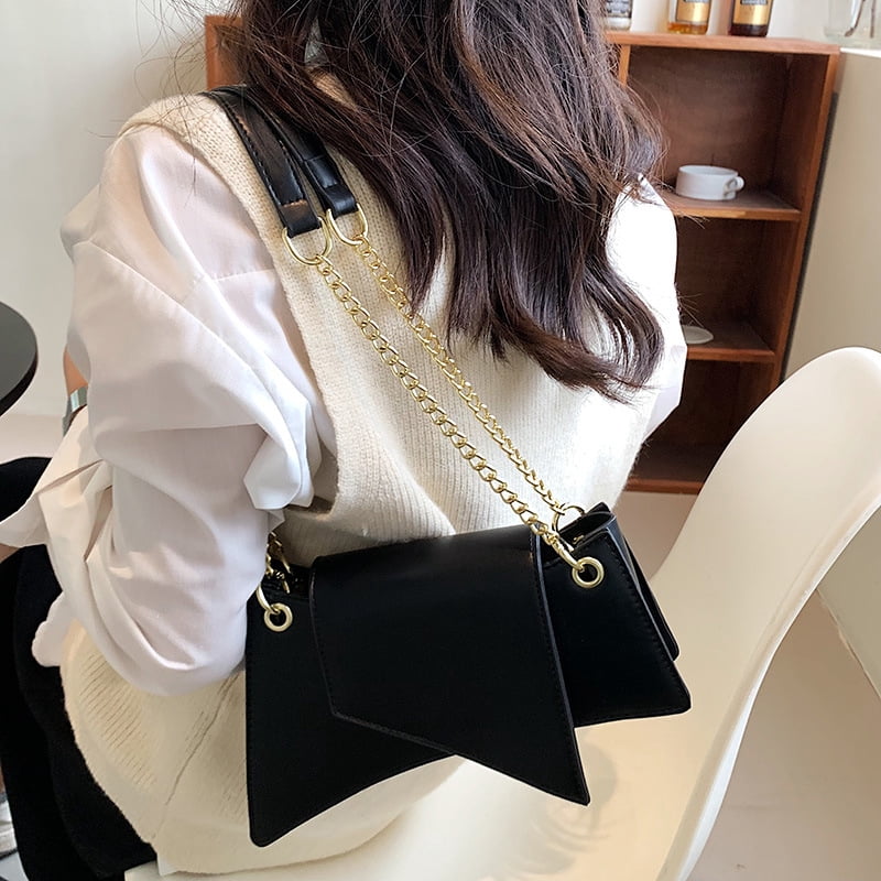 Y2K Ita Bag with Magnetic Buckle - Cute Anime Cosplay Display Purse for Pins & Badges | Kawaii Lolita JK School Style Vintage Retro Gothic Chain Strap Small Square Shoulder Bag in White, Green, Black