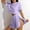Purple, variant on Xunmmm Women's Pajamas Set Comfortable Loose Solid Color Mesh Hollow Short Sleeve T-shirt and Short Home Clothes 2 Piece Set Loungewear