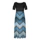 thumbnail image 3 of Vestido de cuello redondo con estampado de hombros descubiertos y manga corta informal de verano para mujer OAVQHLG3B Store  lin121212, 3 of 4