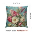 thumbnail image 4 of Pink Roses Romantic Throw Pillow Cover Cabbage Roses Aqua Velvet Pillow Cases Chinoiserie Cushion Cover Farmhouse Pillow Covers Home Decor for Bedroom Living Room Sofa, 4 of 7