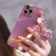 thumbnail image 1 of Funda de teléfono con purpurina para IPhone, carcasa de lujo con gema de Camelia, pulsera con colgante de flores para IPhone 14 Pro MAX 13 12 mini 11 XS XR X 7 8 Plus Fivean unisex, 1 of 2