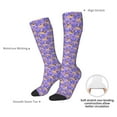 thumbnail image 5 of Picia Women Crew Soft Moisture-wicking Socks Pugs and Flowers Pattern Design Cotton Socks, One Size fit All, 5 of 9