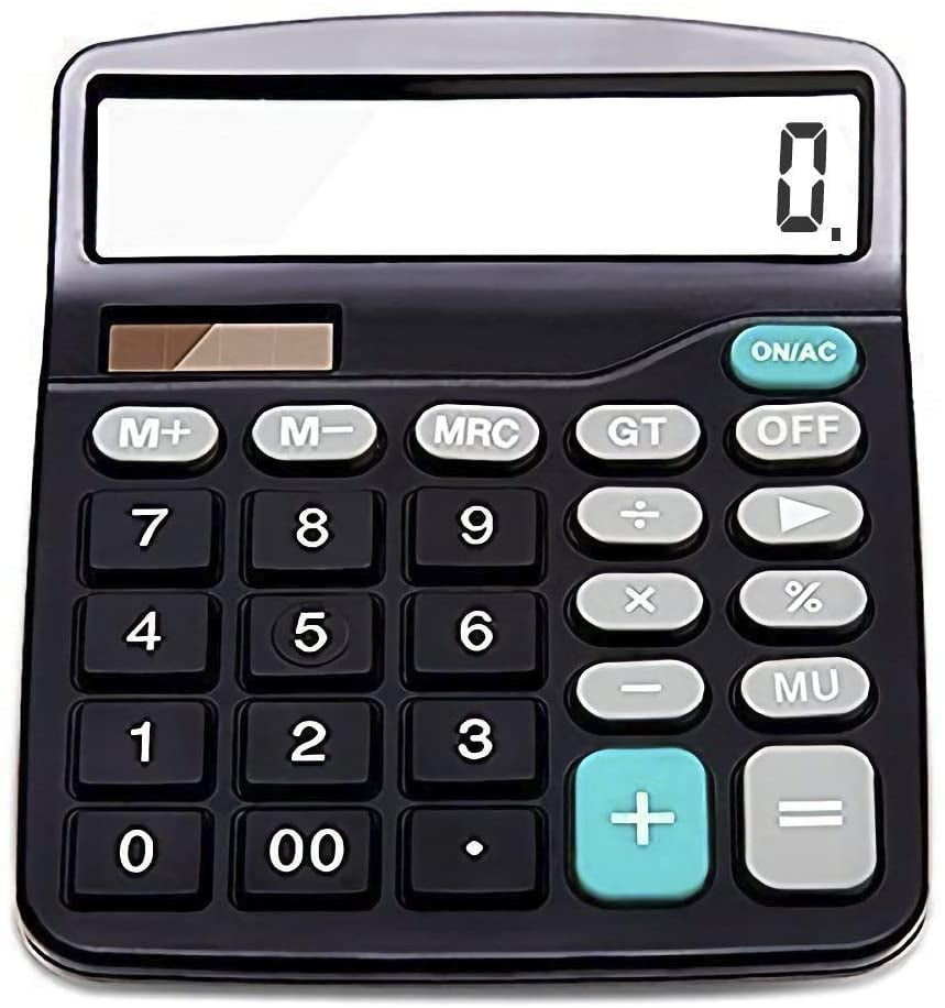 Calculator 12Digit Large Display Electronic Desktop Calculator Battery power