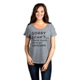 thumbnail image 2 of Thread Tank Sorry Plans With My Unicorn Women's Relaxed Slouchy Dolman T-Shirt Tee Heather Grey Small, 2 of 4