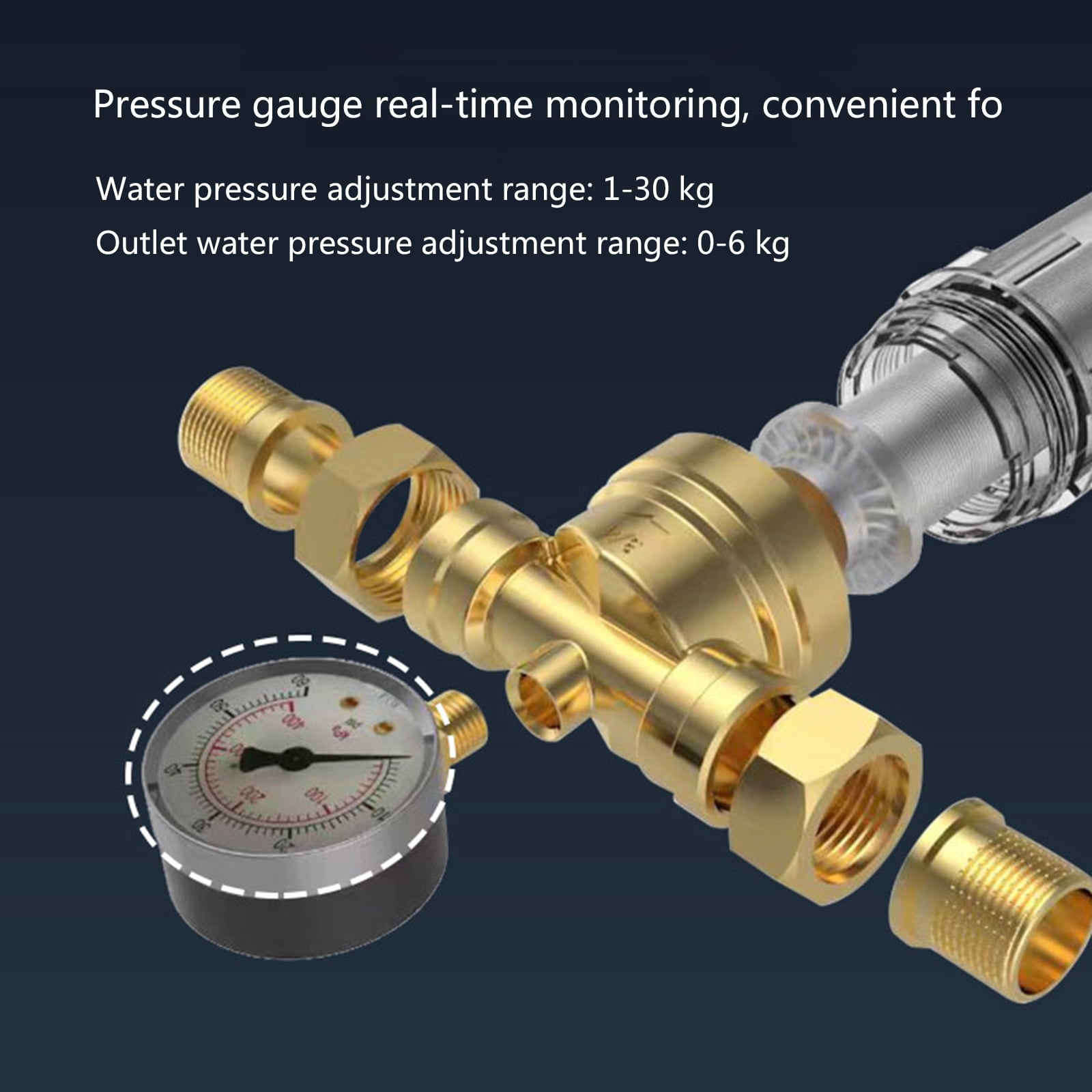 Strong Brass Water Pre Filter Systems Rustproof Brass Water Filter 1/2inch or 3/4in for Pipe & Household Appliances