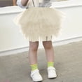 thumbnail image 2 of Godom Toddler Girls Layered Tutu Skirt 1T-8T 6-Layer Tulle Ballet Dance Princess Dress Party Skirt,Beige, 2 of 7