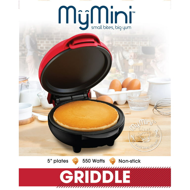 Nostalgia My Mini Red Non-Stick Compact Sandwich Maker Grilled Cheese  Omelets
