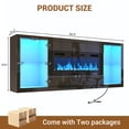 thumbnail image 2 of Blotout 94.5'' Fireplace TV Stand for 95/100''TV with 50'' Fireplace, LED Modern High Gloss Entertainment Center with Power Outlet, 4 Drawers, Adjustable Shelf, 2-Tier TV Console Cabinet, Black, 2 of 9