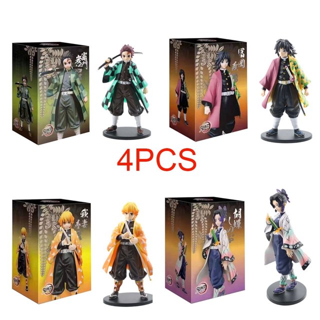 Figuras de acción de Kimetsu no Yaiba, Demon Slayer, Kimetsu no Yaiba, Kamado Nezuko, modelo de PVC de 16cm, juguetes de colección, regalo, 4 piezas1568
