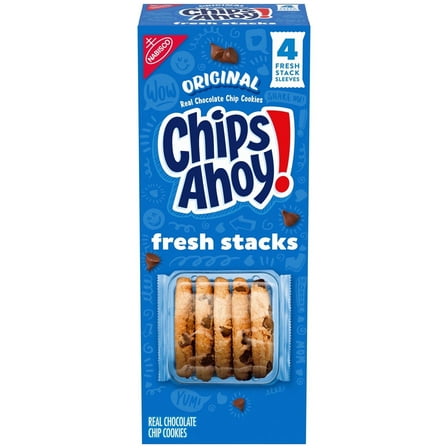 CHIPS AHOY! Fresh Stacks Chocolate Chip Cookies, Travel Snacks, 7.76 oz (4 Multi Snack Packs)