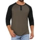 thumbnail image 1 of INSPIRE CHIC Camisetas de Hombre de Manga Larga Raglán Casual Estilo Baseball Henley T-Shirts S Marrón Negro, 1 of 6