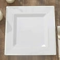 thumbnail image 2 of Efavormart 20 Pack - 10" Silver Trim White Square Plastic Disposable Dinner Plates, 2 of 11
