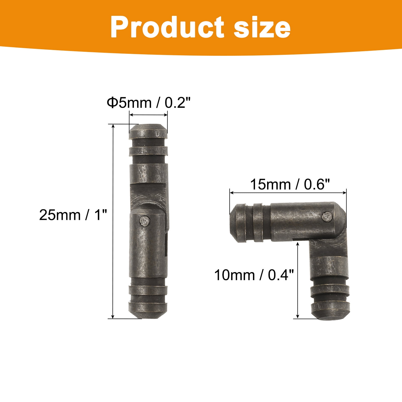 Unique Bargains Invisible Barrel Brass Hinges for Concealed Applications 5x25mm Black