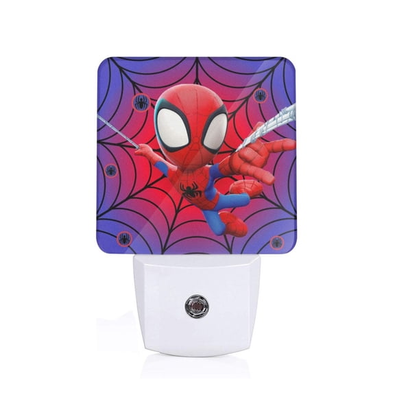 Fundo Aranha Spidey LED Night Light Plug into Wall with Dusk to Dawn Light Sensor White Energy Efficient Nightlight for Bedroom Hallway Living Room Kitchen,1 PCS