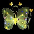 thumbnail image 2 of Accesorios de vestuario de actuación para niños, falda de gasa para niñas, alas luminosas de ángel, falda de mariposa de ángel con 20 luces, conjunto de tres piezas, 2 of 4